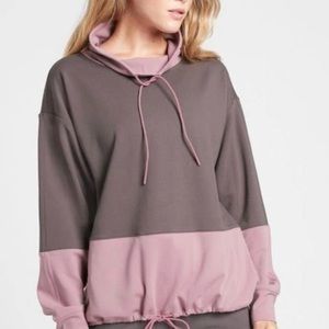 ATHLETA Hermosa Top Mock Neck Drawstring Bottom Sweatshirt Sz Small Pris…